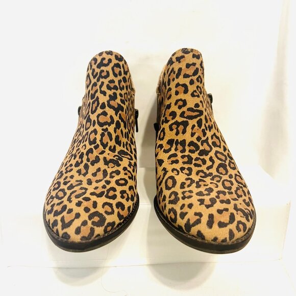 Lucky Brand-NWT-Leopard Print 2" Heels Women's Size 9 Leather Ankle Boots-Comfy - Picture 5 of 15